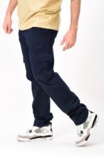 Curva Cargo Recto Gabardina Azul
