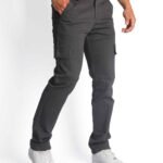 Curva Cargo Recto Gabardina Gris